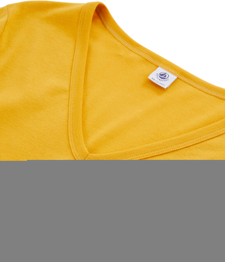 Tee shirt manches longues iconique femme jaune