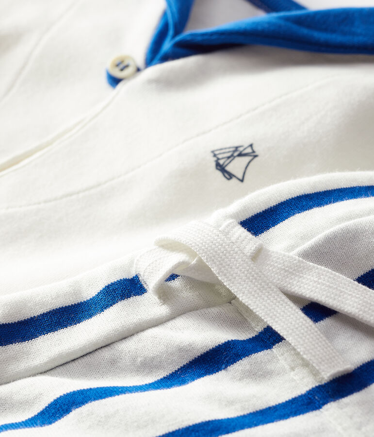 Ensemble deux pi&egrave;ces b&eacute;b&eacute; gar&ccedil;on blanc MARSHMALLOW/bleu SURF