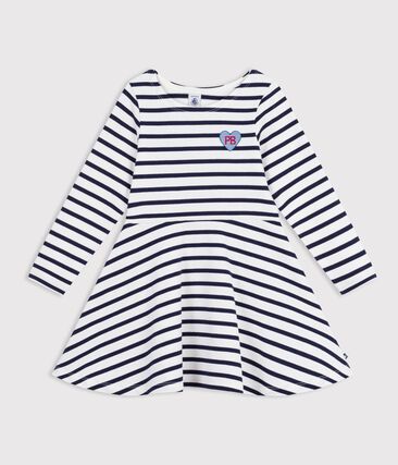 Robe enfant en coton manches longues à rayures