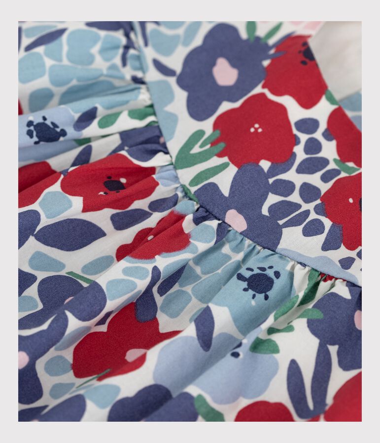 Blouse b&eacute;b&eacute; en coton sans manches en coton imprim&eacute;e fleurs blanc MARSHMALLOW/blanc MULTICO