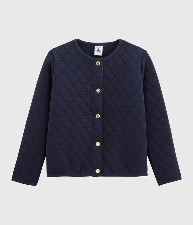 Cardigan en tubique enfant fille bleu marine