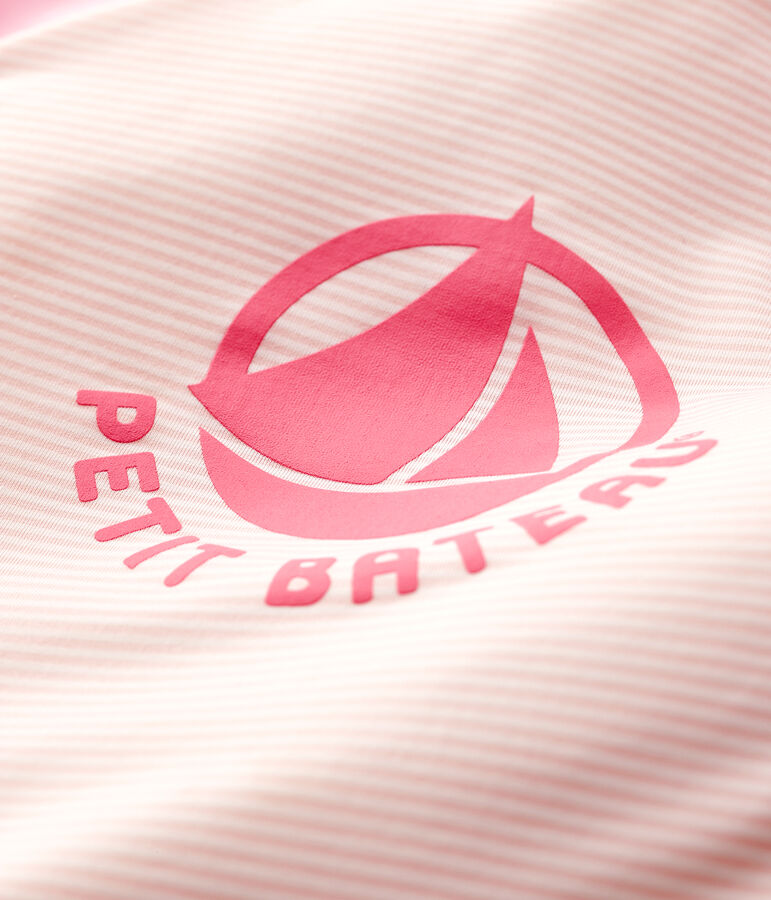 Combinaison anti-UV &eacute;coresponsable b&eacute;b&eacute; fille/gar&ccedil;on rose/blanc