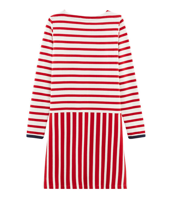 Robe manches longues femme rouge TERKUIT/blanc MARSHMALLOW