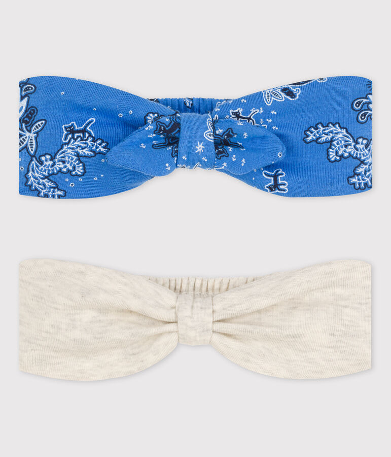 Lot de 2 bandeaux b&eacute;b&eacute; en coton biologique multicouleur