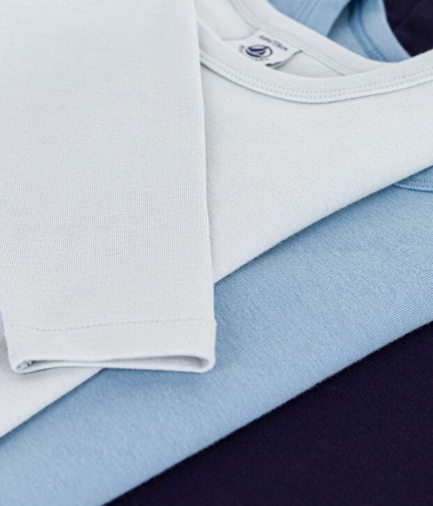 Lot de tee-shirts enfant en coton manches longues uni multicouleur