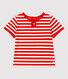Tee-shirt manches courtes rayé en jersey bébé