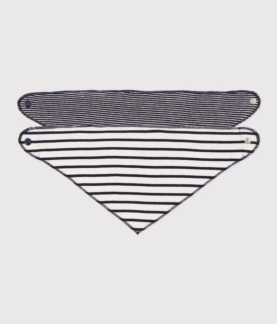 Lot de 2 bandanas-bavoirs bébé à rayures variante 1