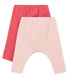 Lot de deux leggings bébé mixte en côte 1x1 grattée unie
