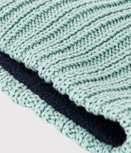 Snood en tricot doublé en polaire bébé/enfant garçon-fille vert PAUL