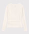 Cardigan cache-cœur en coton léger Femme blanc MARSHMALLOW