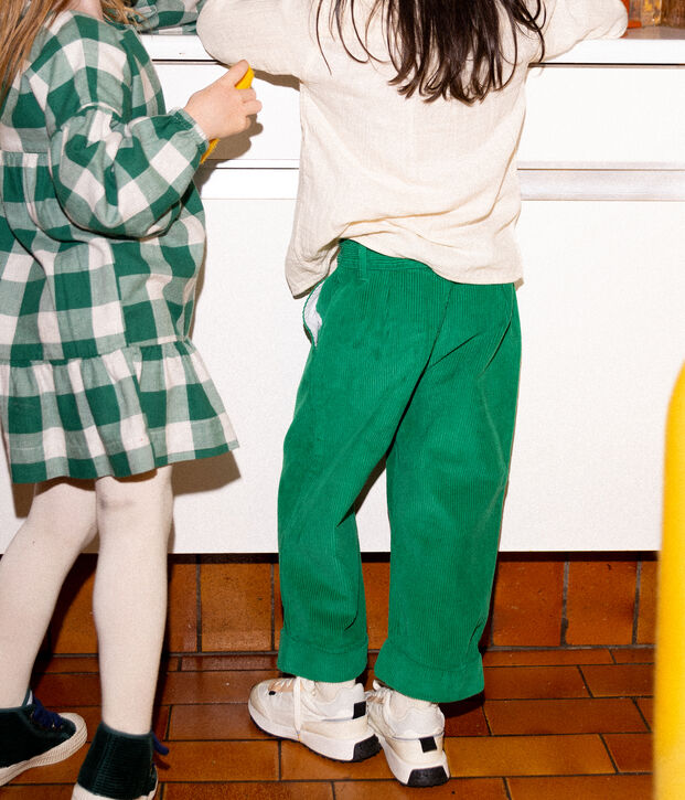 Pantalon en velours c&ocirc;tel&eacute; enfant gar&ccedil;on MATCHA