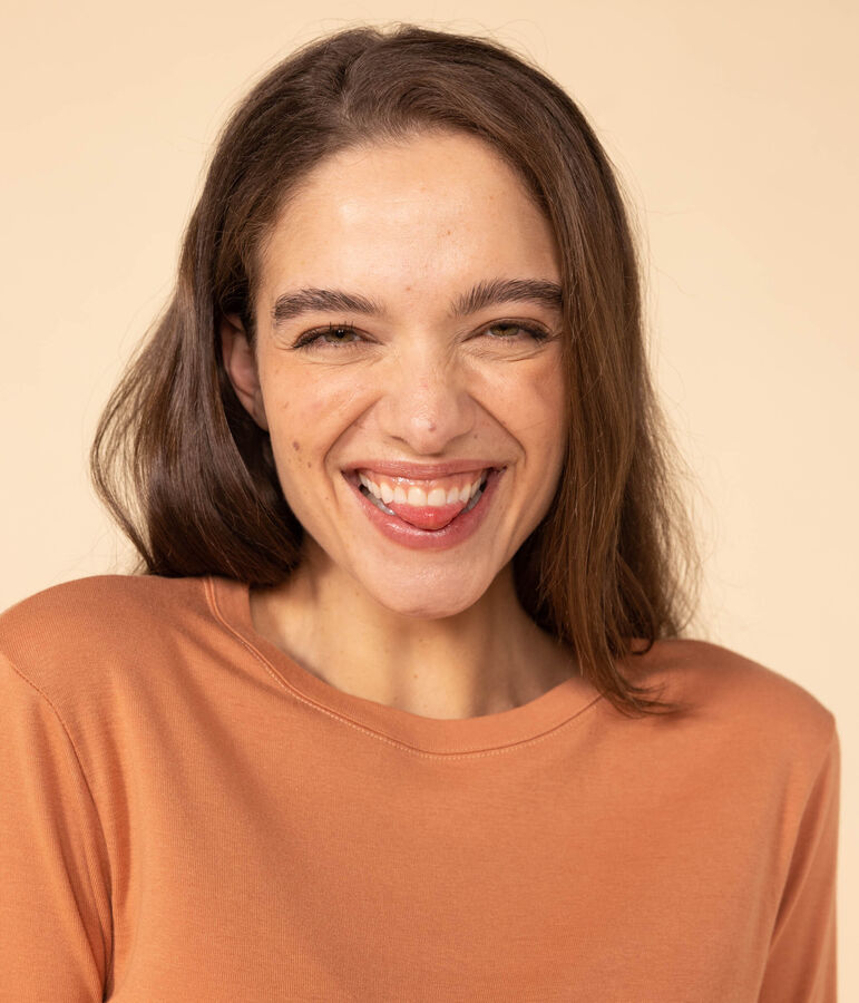 Tee-shirt L'ICONIQUE col rond en coton Femme rose SIENNA