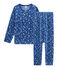 Pyjama petite fille en velours bleu/multicouleur