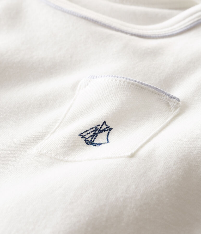 Tee shirt manches courtes b&eacute;b&eacute; gar&ccedil;on blanc