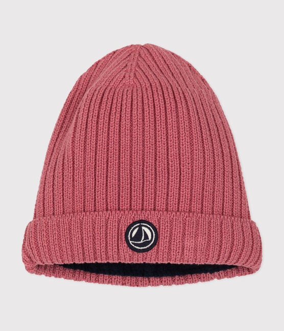 Bonnet bébé en tricot doublé en polaire rose ROSEWOOD