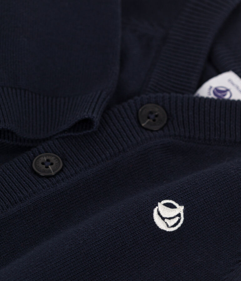 Cardigan b&eacute;b&eacute; en coton uni bleu SMOKING