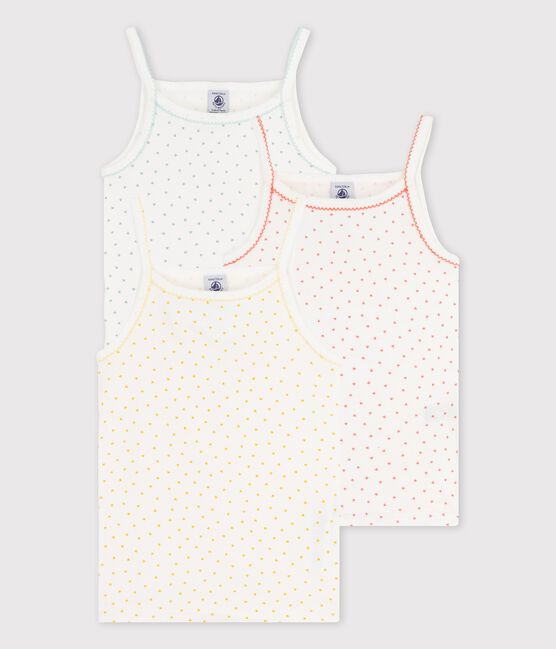 Lot de 3 chemises à bretelles mini coeurs petite fille en coton variante 1