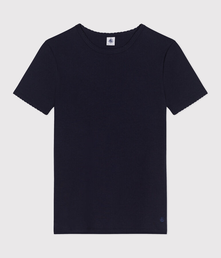 Tee-shirt Femme l'Iconique Cocotte en coton uni bleu SMOKING