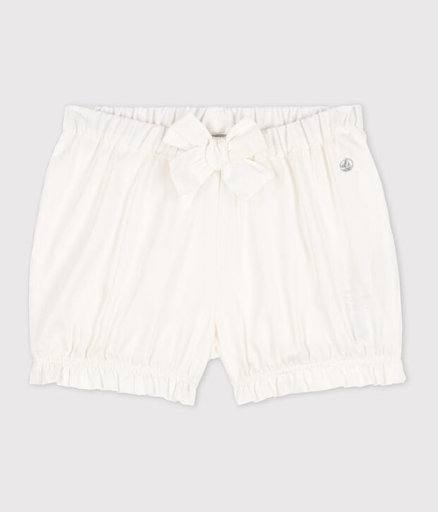 Culotte bloomer en satin soyeux b&eacute;b&eacute; fille blanc/multicouleur