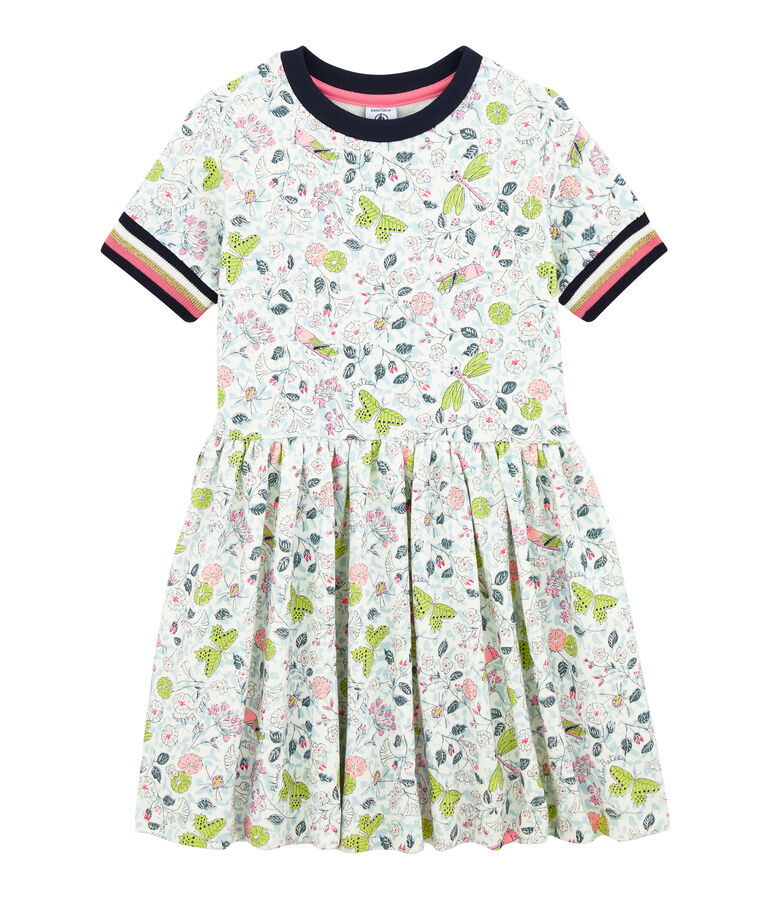 Robe enfant fille blanc/multicouleur