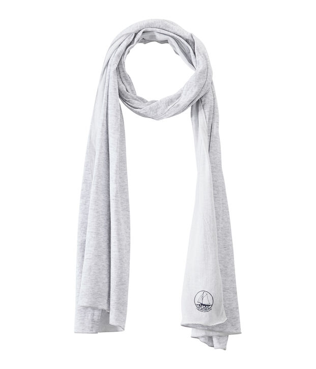 Echarpe femme gris/blanc