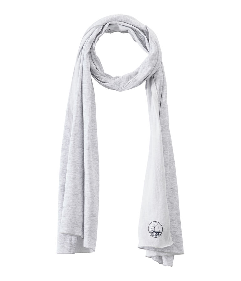 Echarpe femme gris POUSSIERE/blanc LAIT