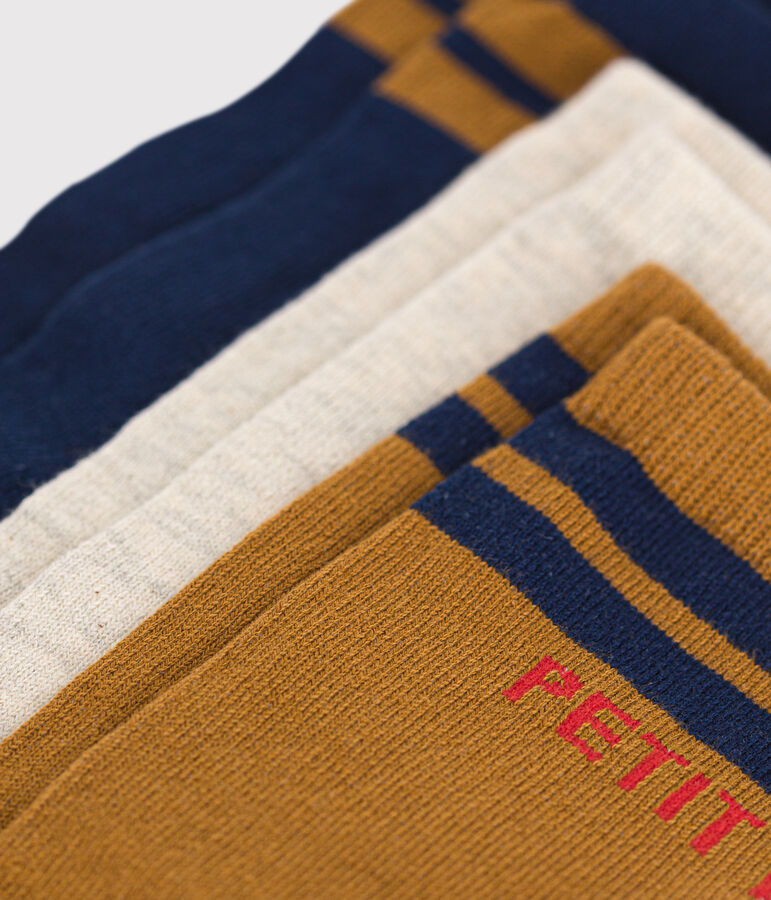 3 paires de chaussettes en coton unies enfant multicouleur