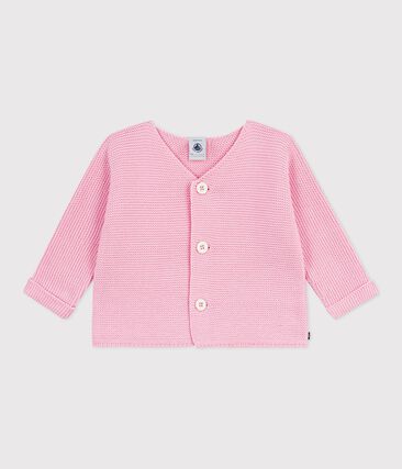 Cardigan bébé tricot point mousse en coton