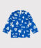 T-shirt anti UV bébé, imprimé plage bleu PORCELANA/ MARSHMALLOW