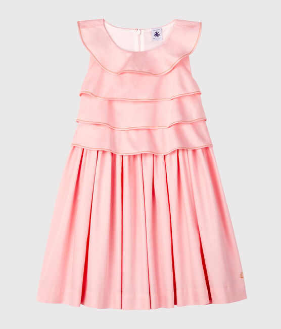Robe en satin enfant fille rose MINOIS