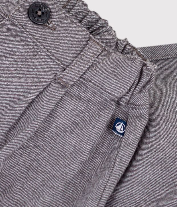 Pantalon b&eacute;b&eacute; en flanelle unie gris