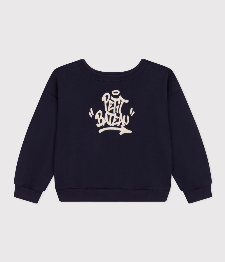 Sweatshirt en molleton enfant gar&ccedil;on bleu