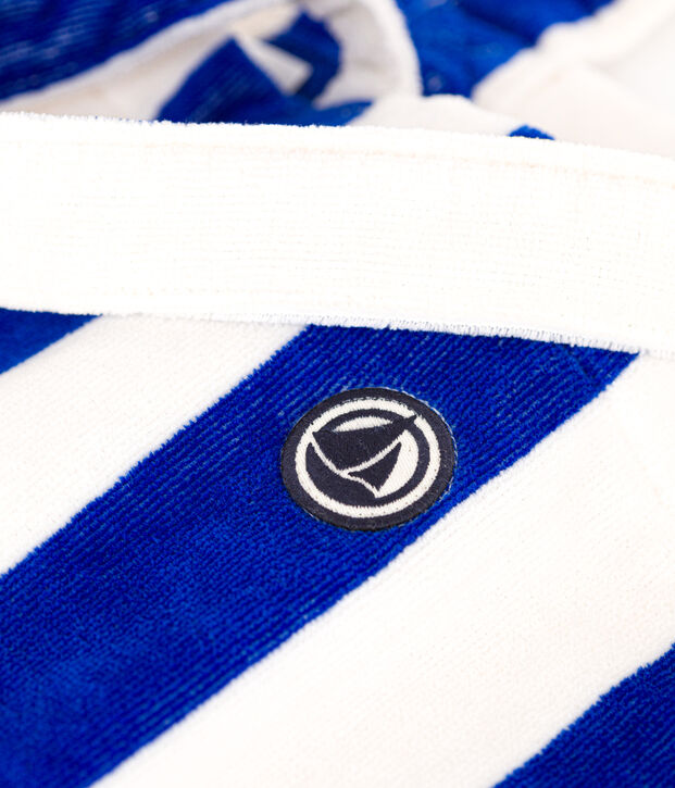 SAC DE PLAGE FEMME RAYE EN BOUCLETTE EPONGE bleu/blanc