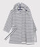 Peignoir rayé en éponge enfant blanc LAIT/bleu MEDIEVAL
