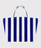 SAC DE PLAGE FEMME RAYE EN BOUCLETTE EPONGE  bleu SURF/blanc MARSHMALLOW