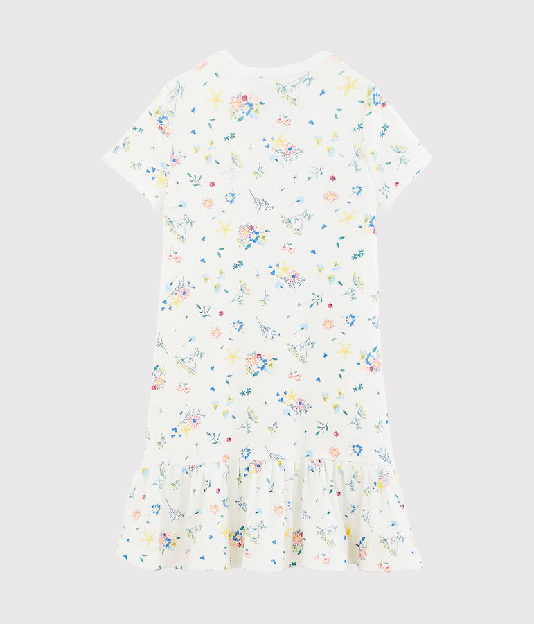 Chemise de nuit petite fille avec diad&egrave;me blanc/multicouleur