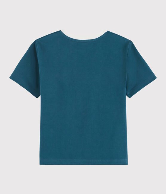 Tee shirt sérigraphié enfant garçon bleu SHADOW