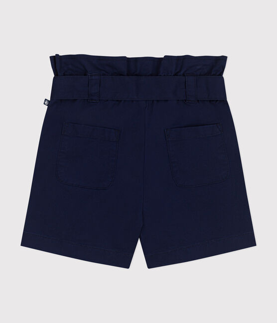 Short en toile de coton enfant fille bleu MEDIEVAL