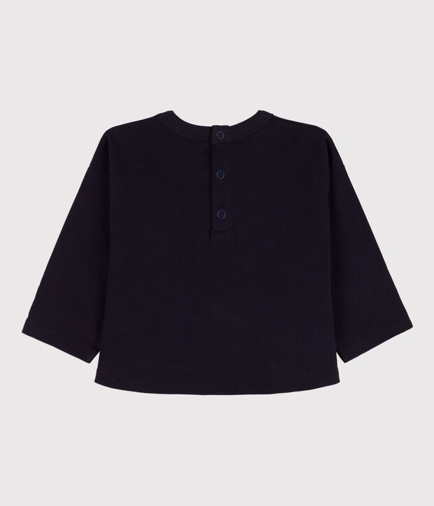 Tee-shirt manches longues b&eacute;b&eacute; en coton bleu marine