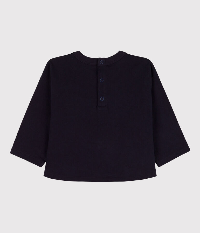 Tee-shirt manches longues b&eacute;b&eacute; en coton bleu SMOKING