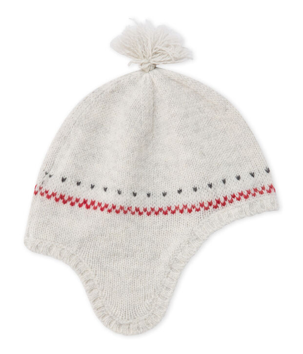 Bonnet p&eacute;ruvien b&eacute;b&eacute; mixte en laine m&eacute;lang&eacute;e beige