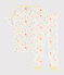 Pyjama étoiles colorées petit garçon en coton biologique blanc MARSHMALLOW/blanc MULTICO