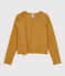 Cardigan laine et coton fille jaune BOUDOR