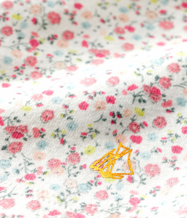 Blouse manches courtes imprim&eacute;e b&eacute;b&eacute; fille blanc/multicouleur