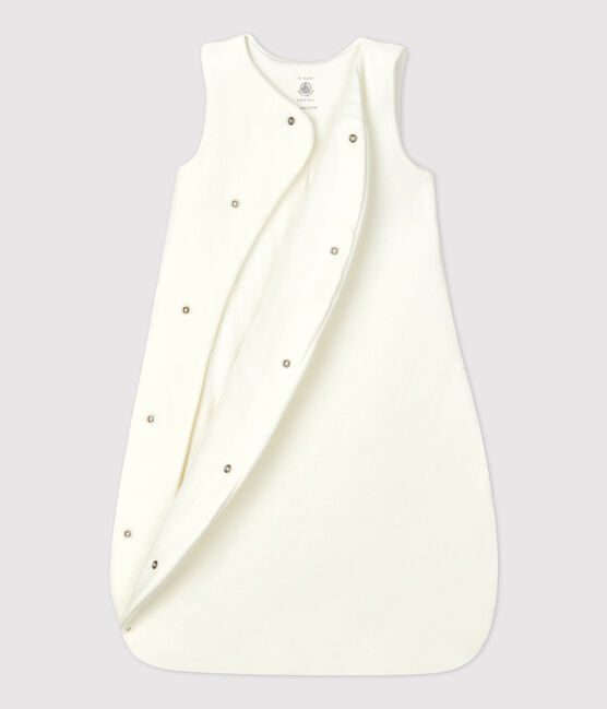 Gigoteuse bébé en velours de coton biologique blanc MARSHMALLOW