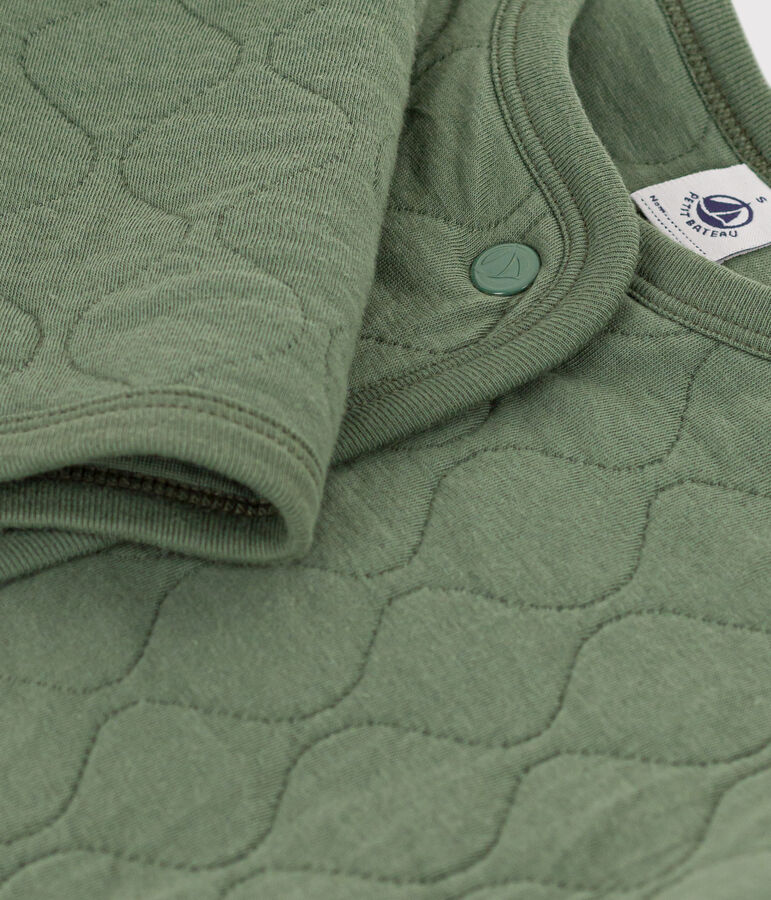 Cardigan en tubique matelass&eacute; femme vert CROCO