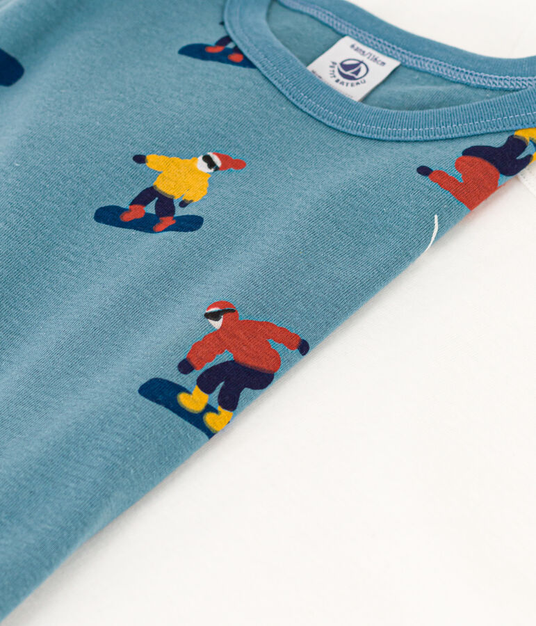 Lot de 2 tee shirts manches courtes snowboard en coton petit gar&ccedil;on multicouleur