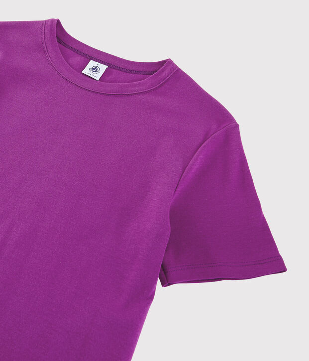 T-shirt col rond iconique en coton Femme violet