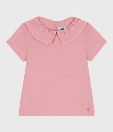 Teeshirt enfant en coton manches courtes à col uni