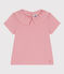 Teeshirt enfant en coton manches courtes à col uni rose CHARME